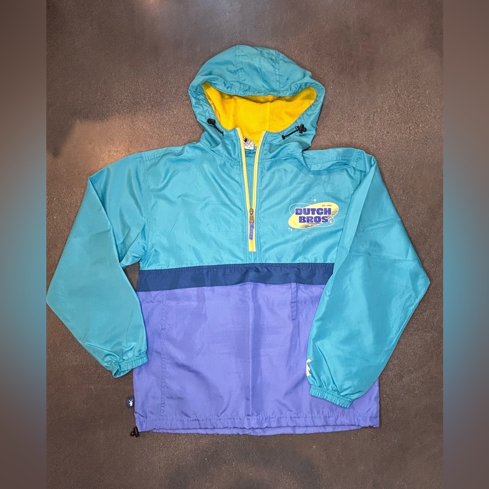 Dutch Bros 3/4 zip rain jacket